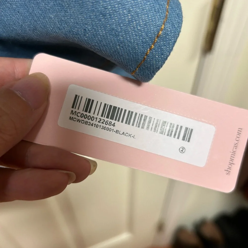 NWT Mica’s Denim Patchwork Notched Lapel Blazer - Picture 8 of 9